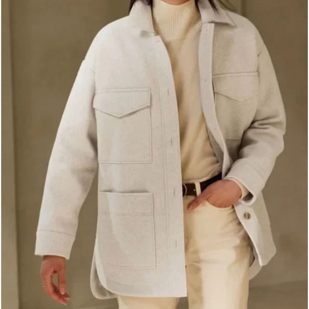 Banana Republic Ladies' Structured 4 Pocket Button Shacket Shirt Jacket Sz Small